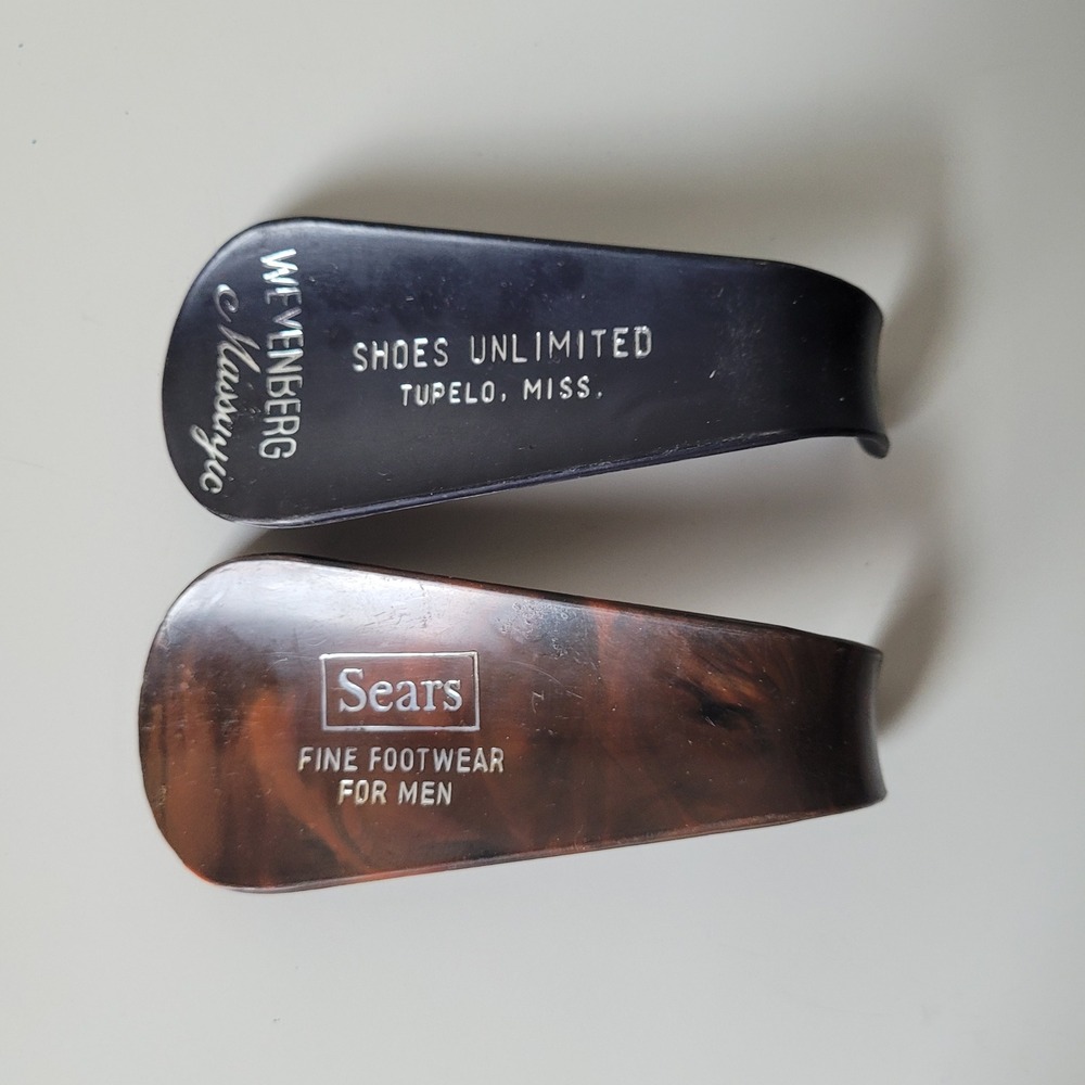 Sears Weyenberg Shoe Horns Mens OS Multi Good Vintage Advertising Tortoise Black